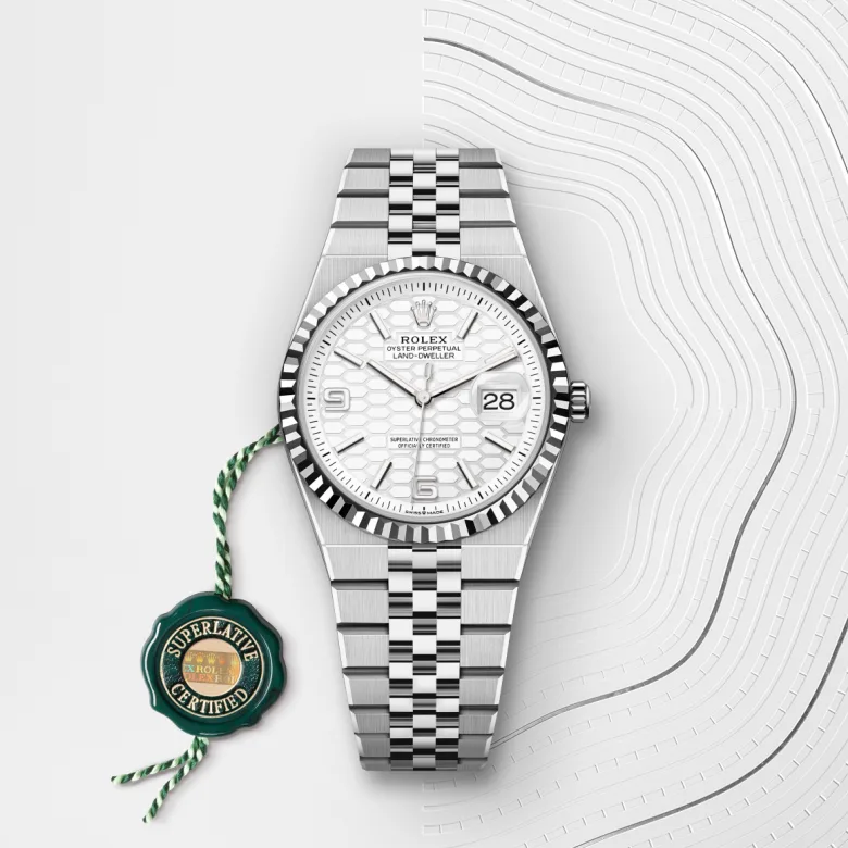 Rolex Land-Dweller 36腕錶白色黃金鋼（蠔式鋼與白色黃金的組合）款，M127234-0001 | 正泰鐘錶