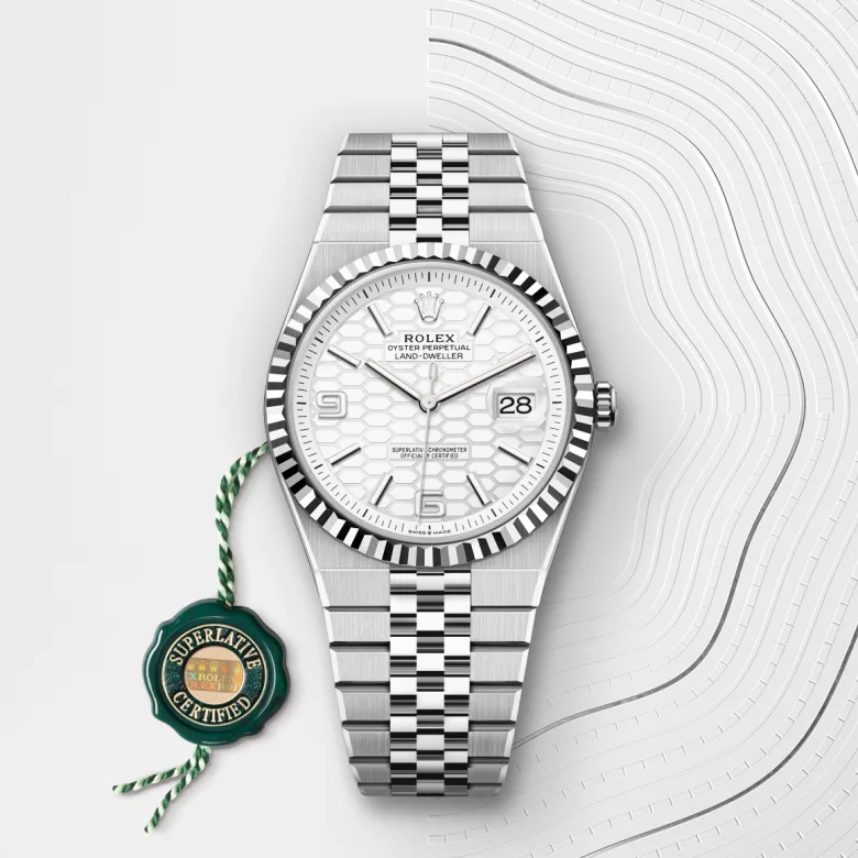 Rolex Land-Dweller 40腕錶白色黃金鋼(蠔式鋼與白色黃金的組合)款,M127334-0001 | 正泰鐘錶
