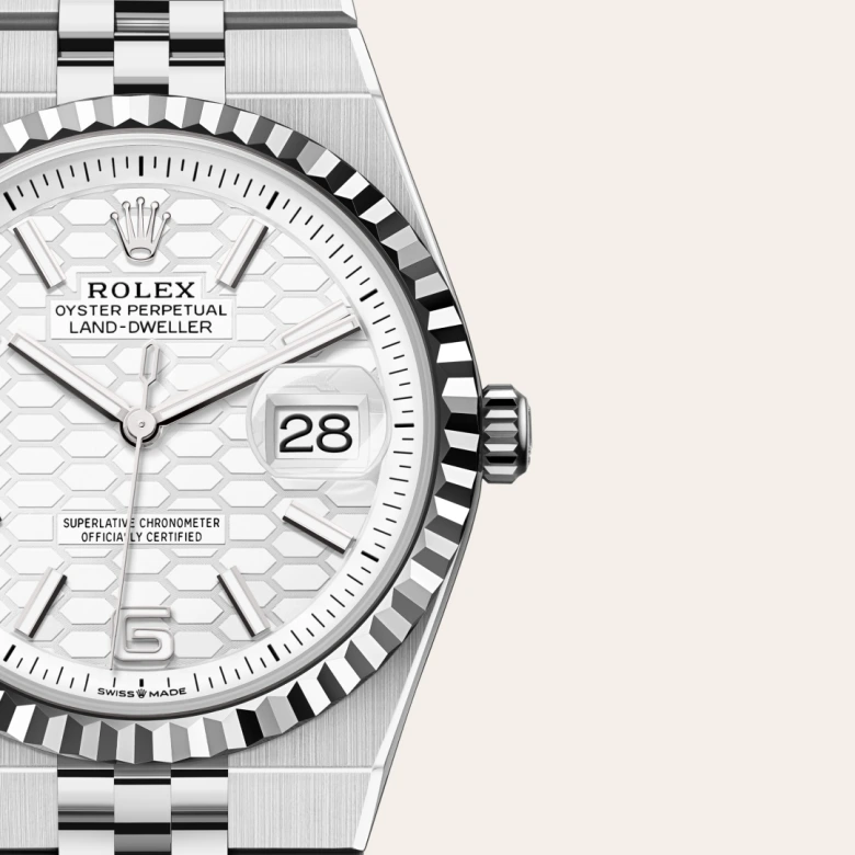 Rolex Land-Dweller 36腕錶白色黃金鋼（蠔式鋼與白色黃金的組合）款，M127234-0001 | 正泰鐘錶