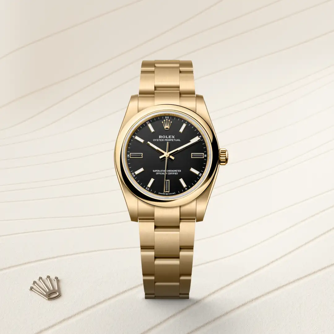Rolex Oyster Perpetual 34腕錶18K黃金款,M124208-0001 | 正泰鐘錶