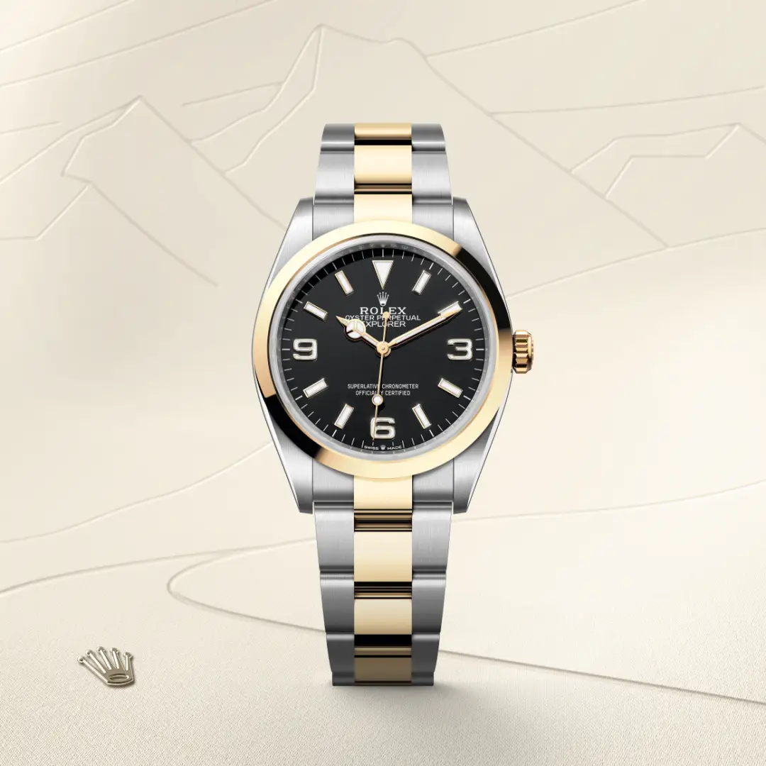 Rolex Explorer 36腕錶黃金鋼（蠔式鋼與黃金的組合）款，M124273-0001 | 正泰鐘錶