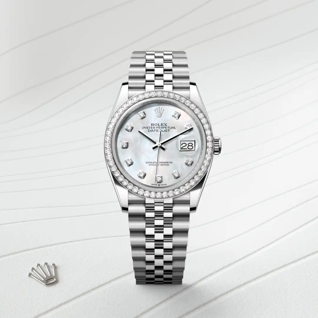 Rolex Datejust 36腕錶白色黃金鋼(蠔式鋼與白色黃金的組合)款,M126284RBR-0011 | 正泰鐘錶