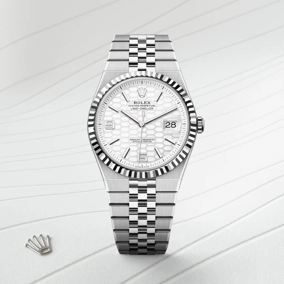 Rolex Land-Dweller 40腕錶白色黃金鋼（蠔式鋼與白色黃金的組合）款，M127334-0001 | 正泰鐘錶