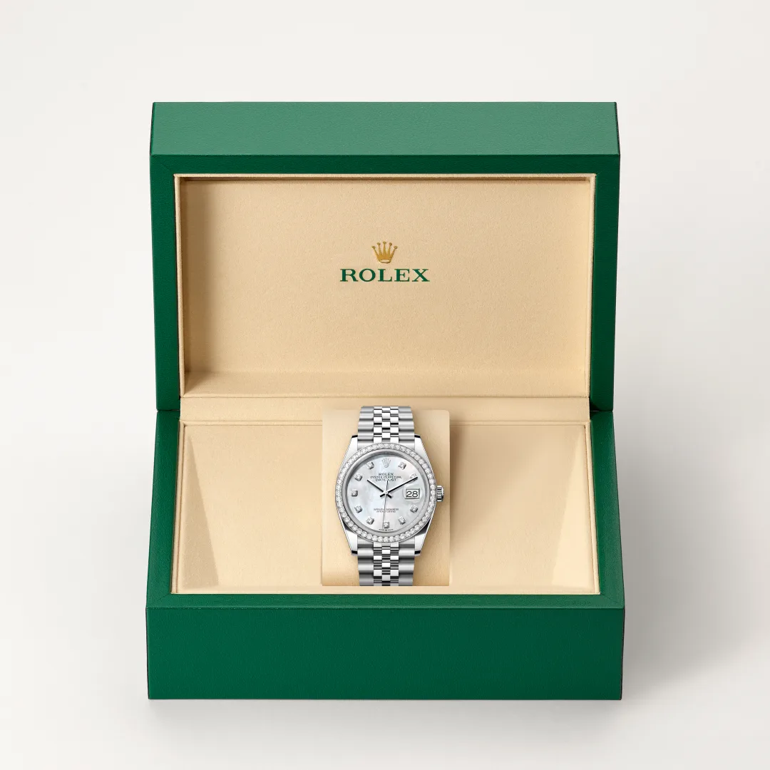 Rolex Datejust 36腕錶白色黃金鋼(蠔式鋼與白色黃金的組合)款,M126284RBR-0011 | 正泰鐘錶