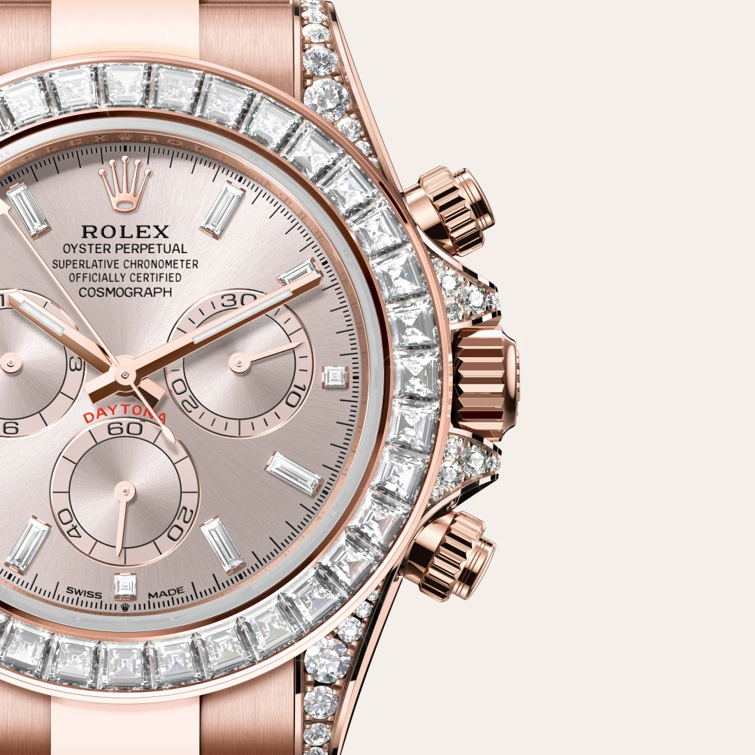 Rolex Cosmograph Daytona腕錶18K永恒玫瑰金,錶耳鑲鑽石款,M126595TBR-0001 | 正泰鐘錶
