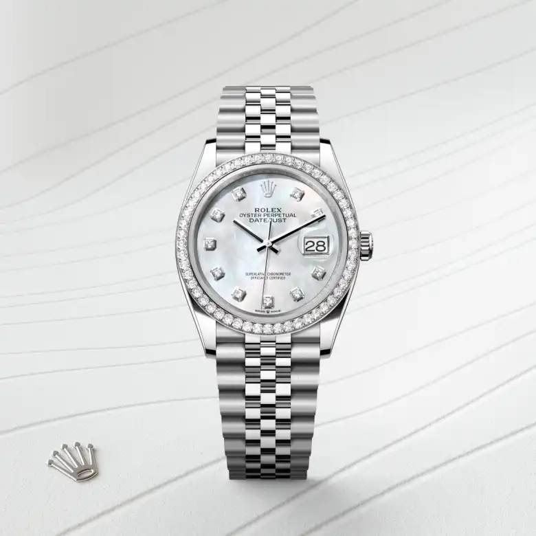 Rolex Datejust 36腕錶白色黃金鋼(蠔式鋼與白色黃金的組合)款,M126284RBR-0011 | 正泰鐘錶