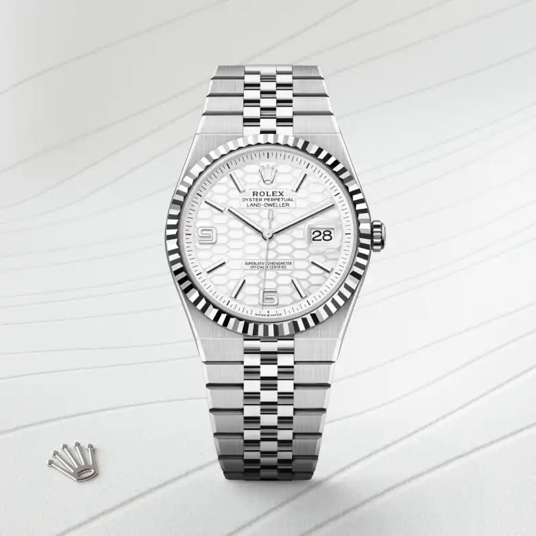 Rolex Land-Dweller 40腕錶白色黃金鋼（蠔式鋼與白色黃金的組合）款，M127334-0001 | 正泰鐘錶