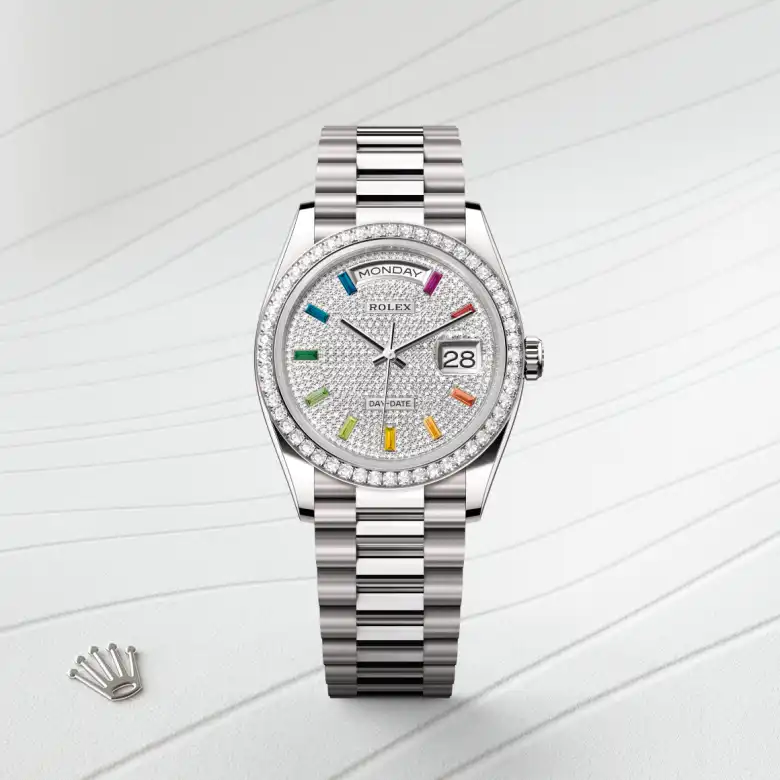 Rolex Day-Date 36腕錶18K白色黃金款，M128349RBR-0081 | 正泰鐘錶