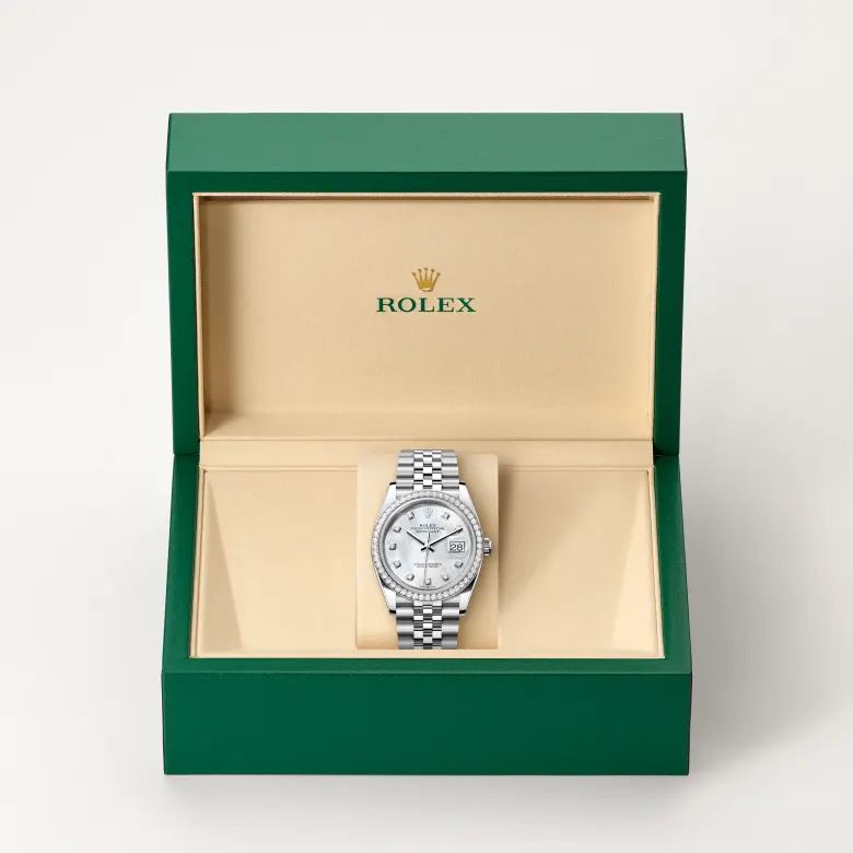Rolex Datejust 36腕錶白色黃金鋼(蠔式鋼與白色黃金的組合)款,M126284RBR-0011 | 正泰鐘錶