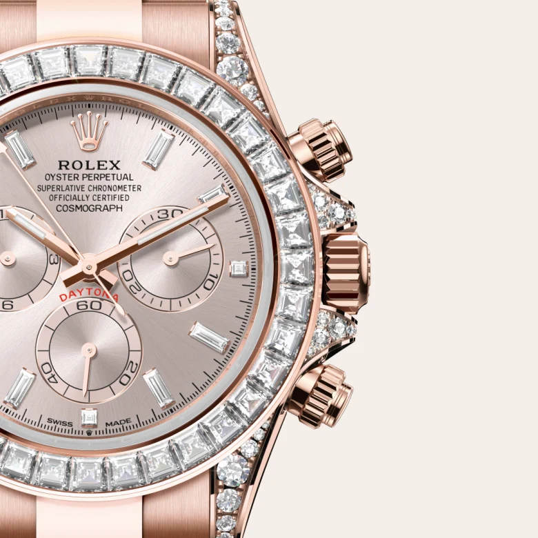 Rolex Cosmograph Daytona腕錶18K永恒玫瑰金,錶耳鑲鑽石款,M126595TBR-0001 | 正泰鐘錶