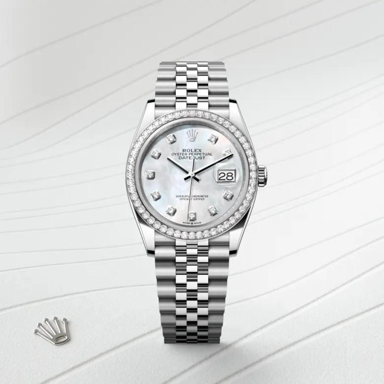 Rolex Datejust 36腕錶白色黃金鋼(蠔式鋼與白色黃金的組合)款,M126284RBR-0011 | 正泰鐘錶